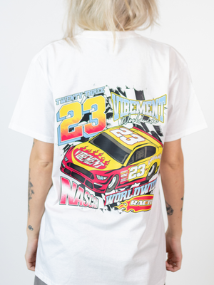 CAR NO. 23 (rygprint) T-SHIRT - HVID