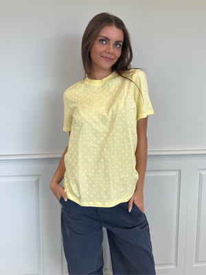RIA DOT TEE - PALE BANANA/WHITE DOT