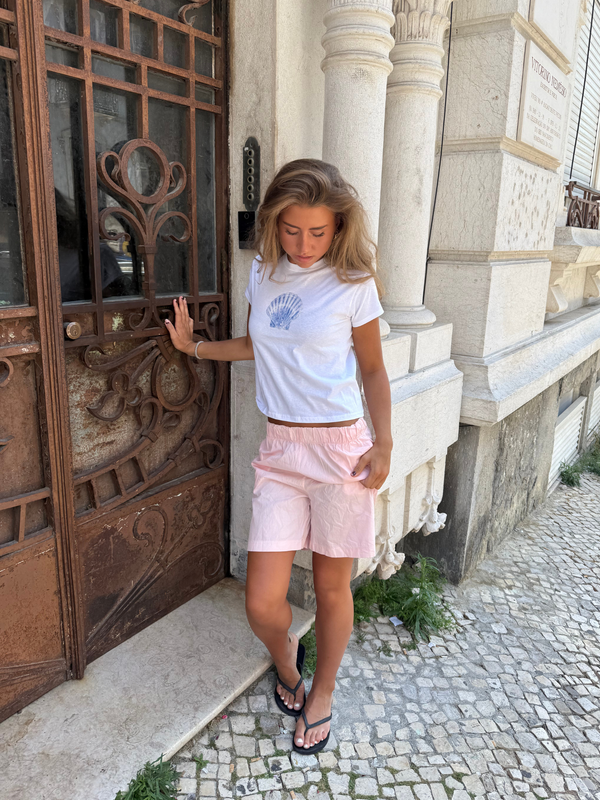 DISCO KUGLE (sort), BABY TEE - HVID – Dinvintageshop