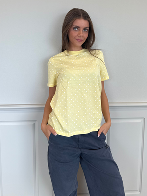 RIA DOT TEE - PALE BANANA/WHITE DOT