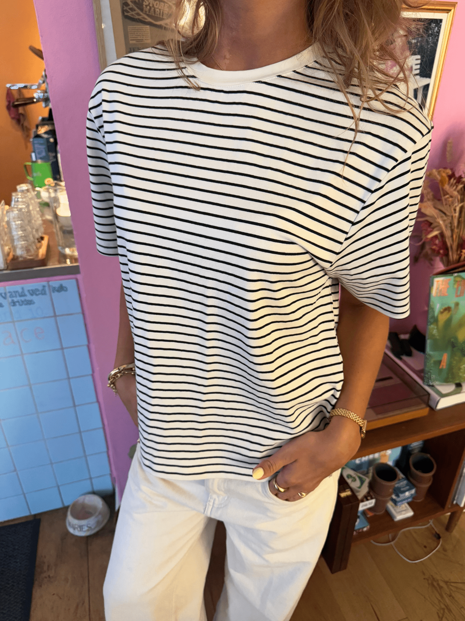 Lucky Stripe T-Shirt - Weiß/Schwarz