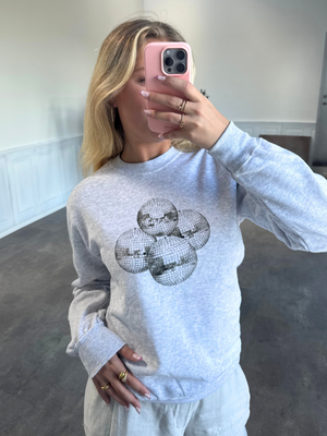 DISCO KUGLE (sort) SWEATSHIRT  - GRÅ