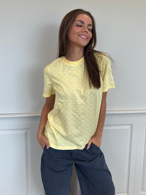 RIA DOT TEE - PALE BANANA/WHITE DOT