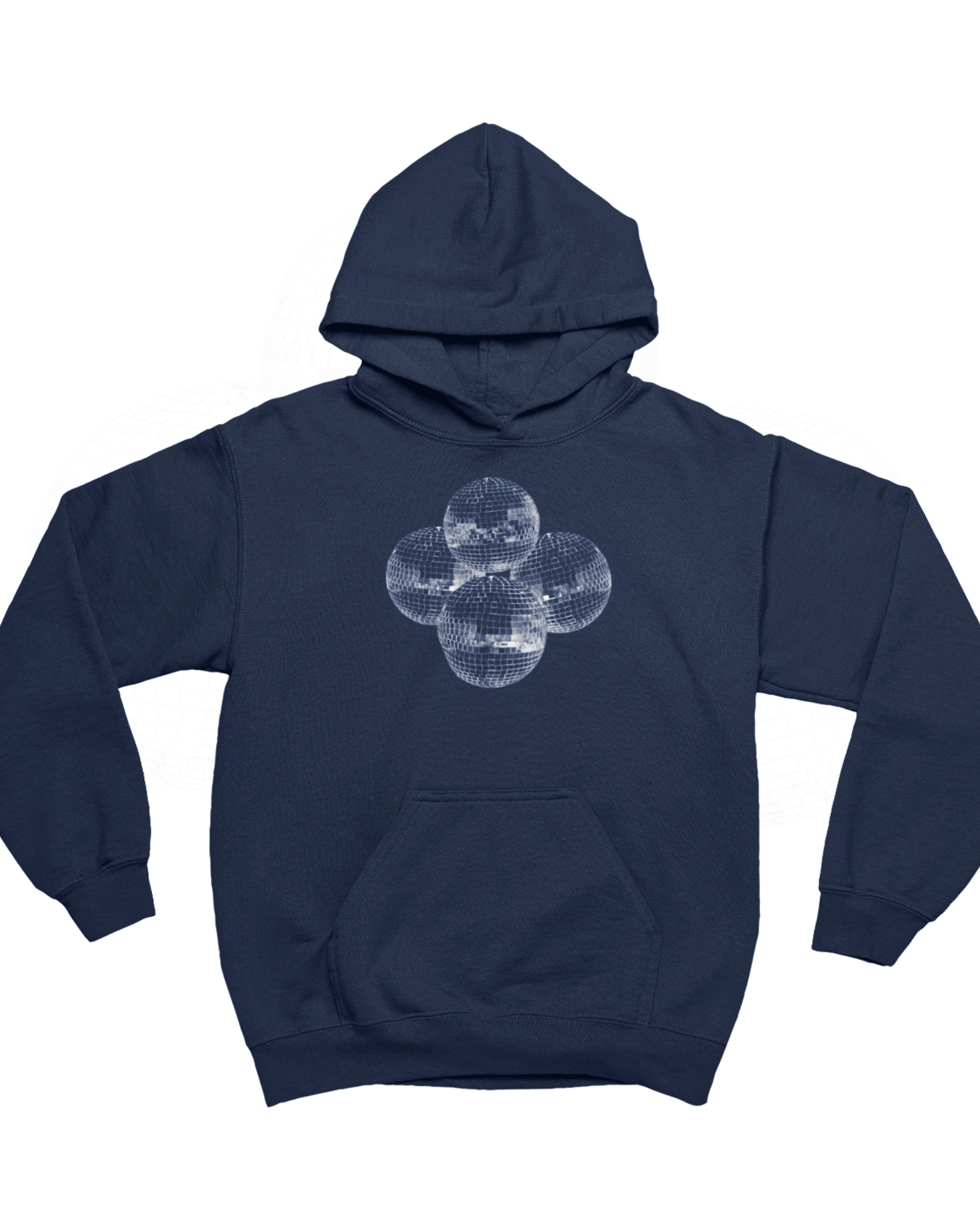 DISCO KUGLE (white) HOODIE - NAVY