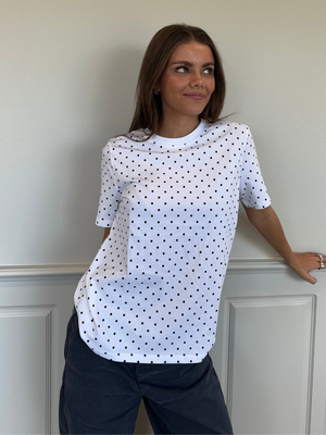 RIA DOT TEE - WHITE/BLACK DOT
