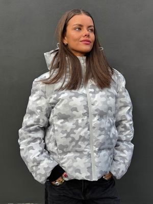 ISA DOWN JACKET - GREY CAMO