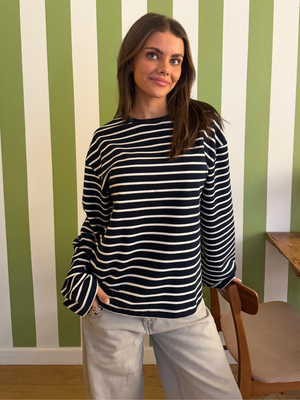 MYNTE STRIPE TEE - NAVY/WHITE