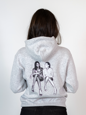 SUPERMODELS HOODIE (rygprint) - GRÅ