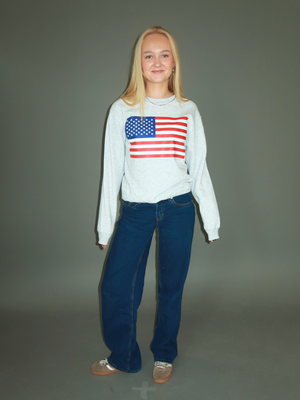 US FLAG SWEAT - GRÅ