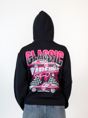 CLASSIC CAR (rygprint) HOODIE - SORT