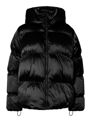 MILLA SHINY PUFFER JACKET - BLACK