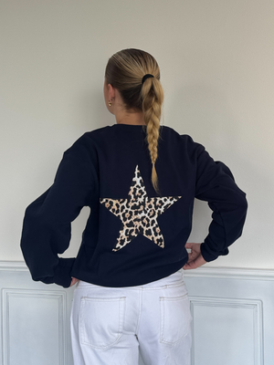 BROWN LEOSTAR SWEATSHIRT (rygprint) - NAVY