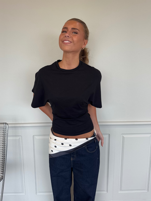 DONNIE SQUARE SCARF - WHITE/BLACK