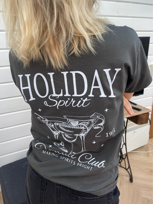 HOLIDAY SPIRIT (rygprint) T-SHIRT - MØRKEGRÅ