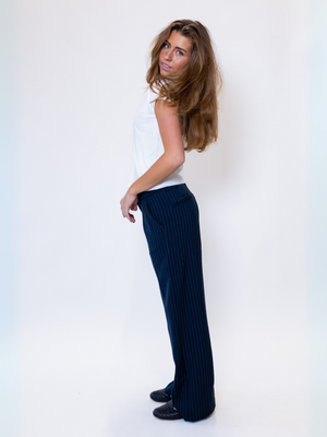 BELLA SUIT PANT - NAVY STRIPE