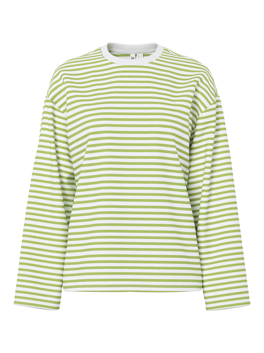 SADIE STRIPE TEE LS - BRIGHT WHITE/ HERBAL GARDEN - fra Dinvintageshop