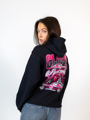 CLASSIC CAR (rygprint) HOODIE - SORT