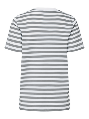 RIA STRIPE TEE - GREY/BRIGHT WHITE