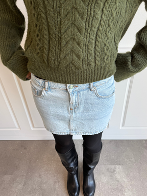 ESTHER DENIM MINI SKIRT - BRIGHT BLUE