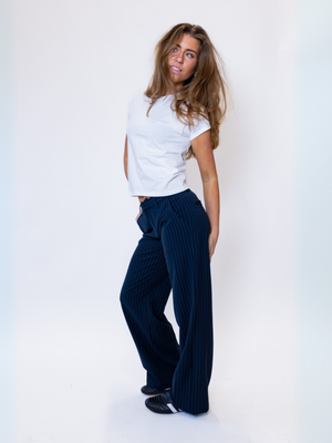 BELLA SUIT PANT - NAVY STRIPE