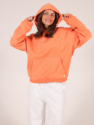 OVERSIZED HOODIE - CORAL ORANGE