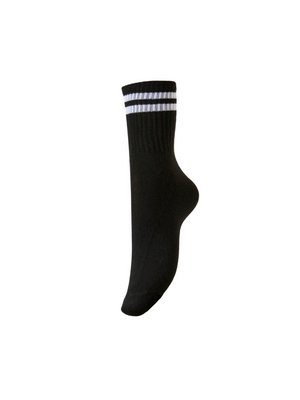CALLY SOCKS - BLACK / BRIGHT WHITE