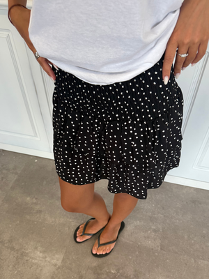 MILLA RUFFLE SKIRT/TOP - BLACK DOT