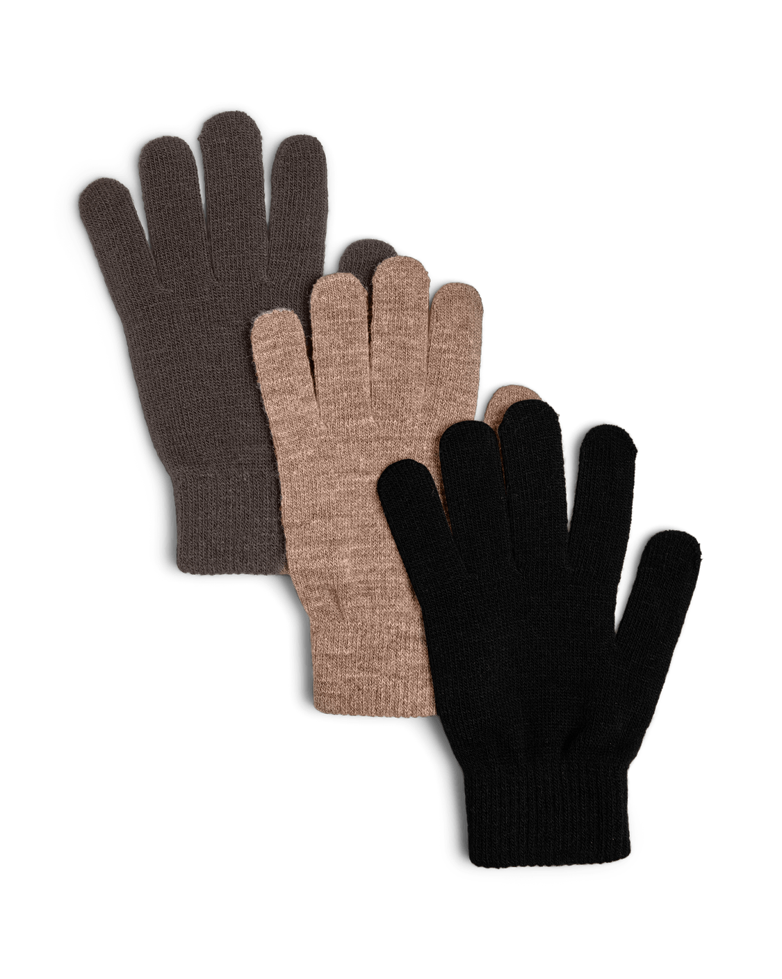 NEW BUDDY HANDSKER (3-Pack) (mobilvenlig) - HOT FUDGE/BLACK/NATURAL - Dinvintageshop