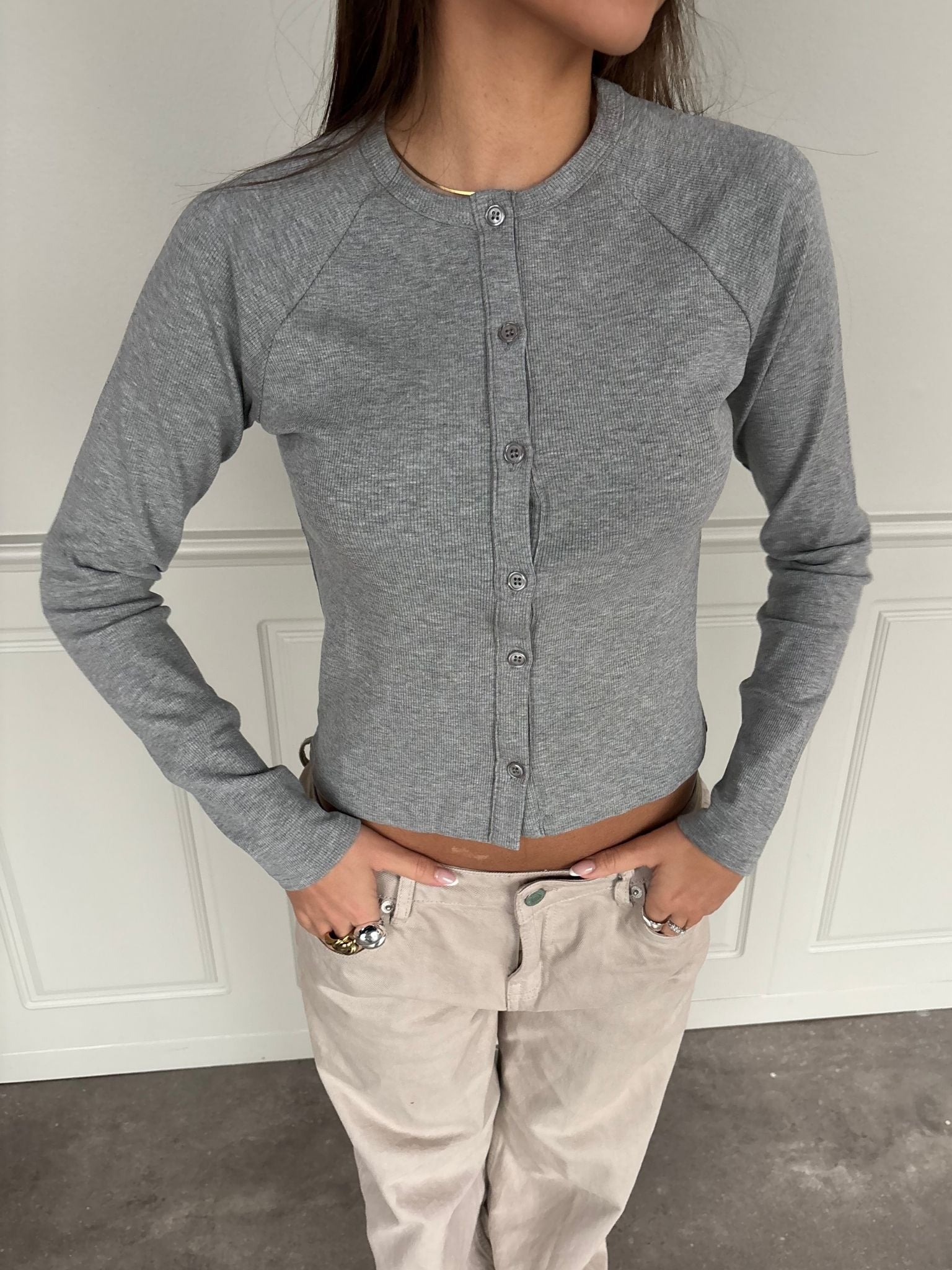 VEGA CARDIGAN - LIGHT GREY