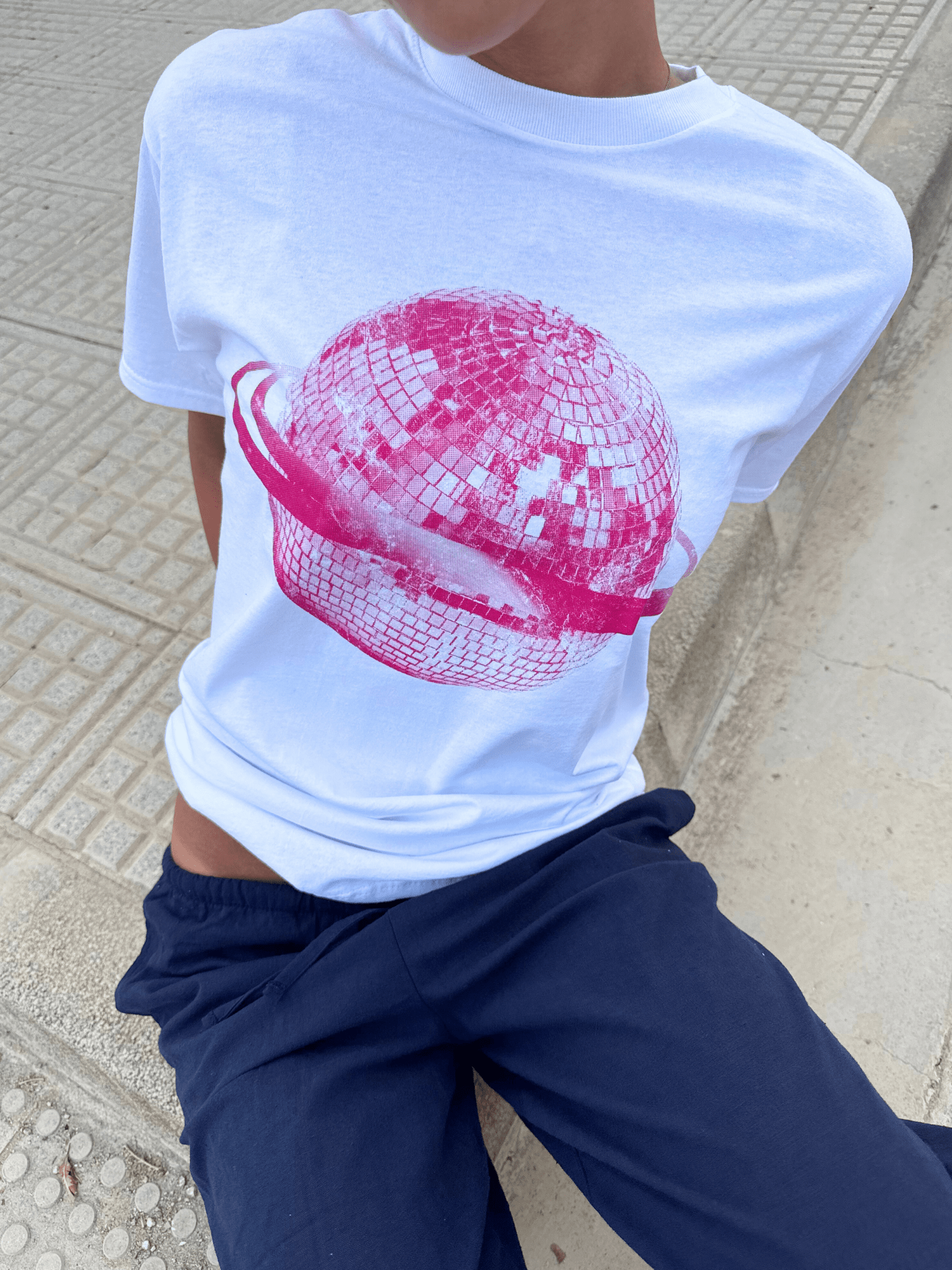 PLANET DISCO (pink) UNISEX-T-SHIRT - WEISS