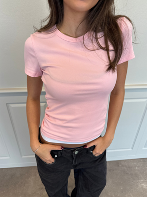 TILDE KORTÆRMET T-SHIRT - LT PINK