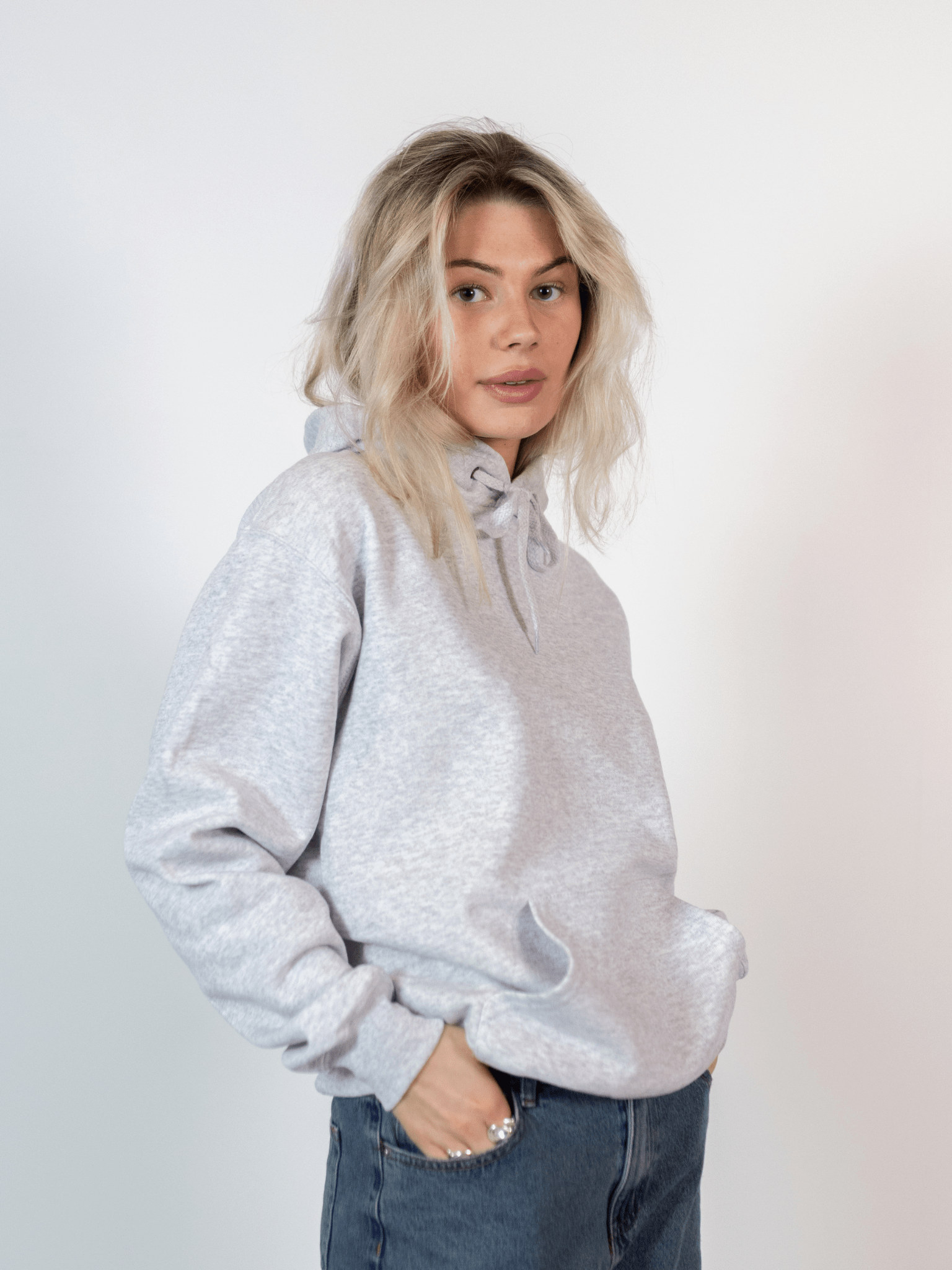 PLANET DISCO (pink) HOODIE (rygprint) - GRÅ