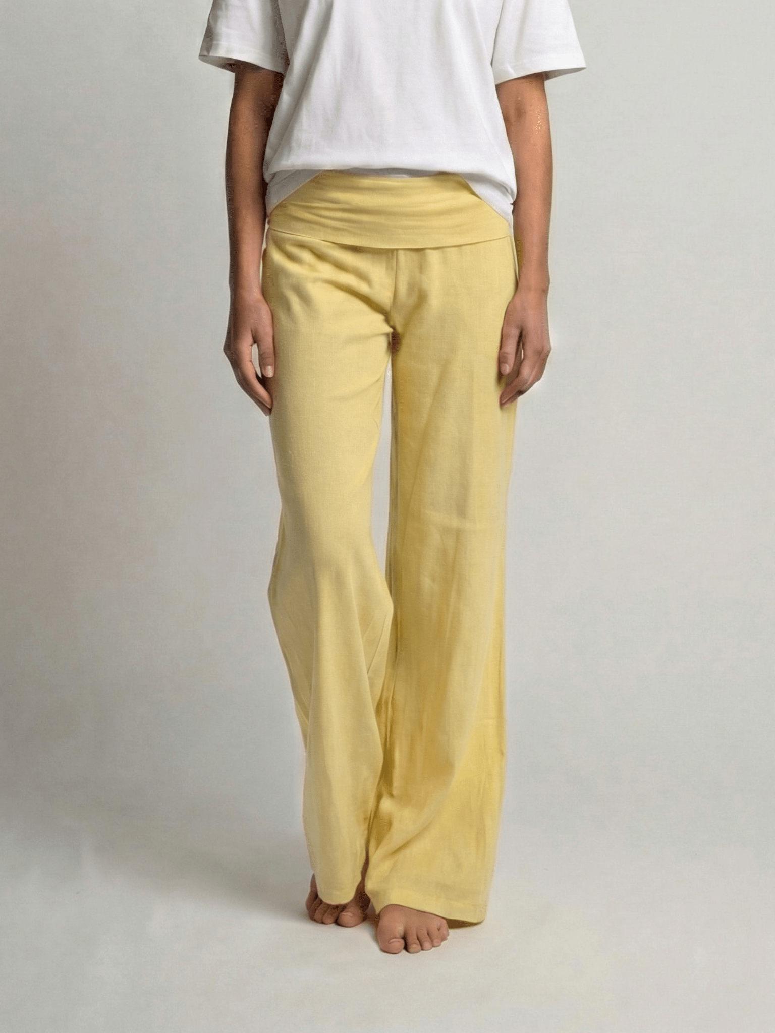SASHA PANT - BUTTER YELLOW - fra Dinvintageshop