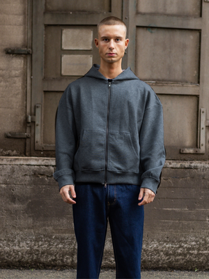 ASH SCUBA ZIP HOODIE - DARK GREY