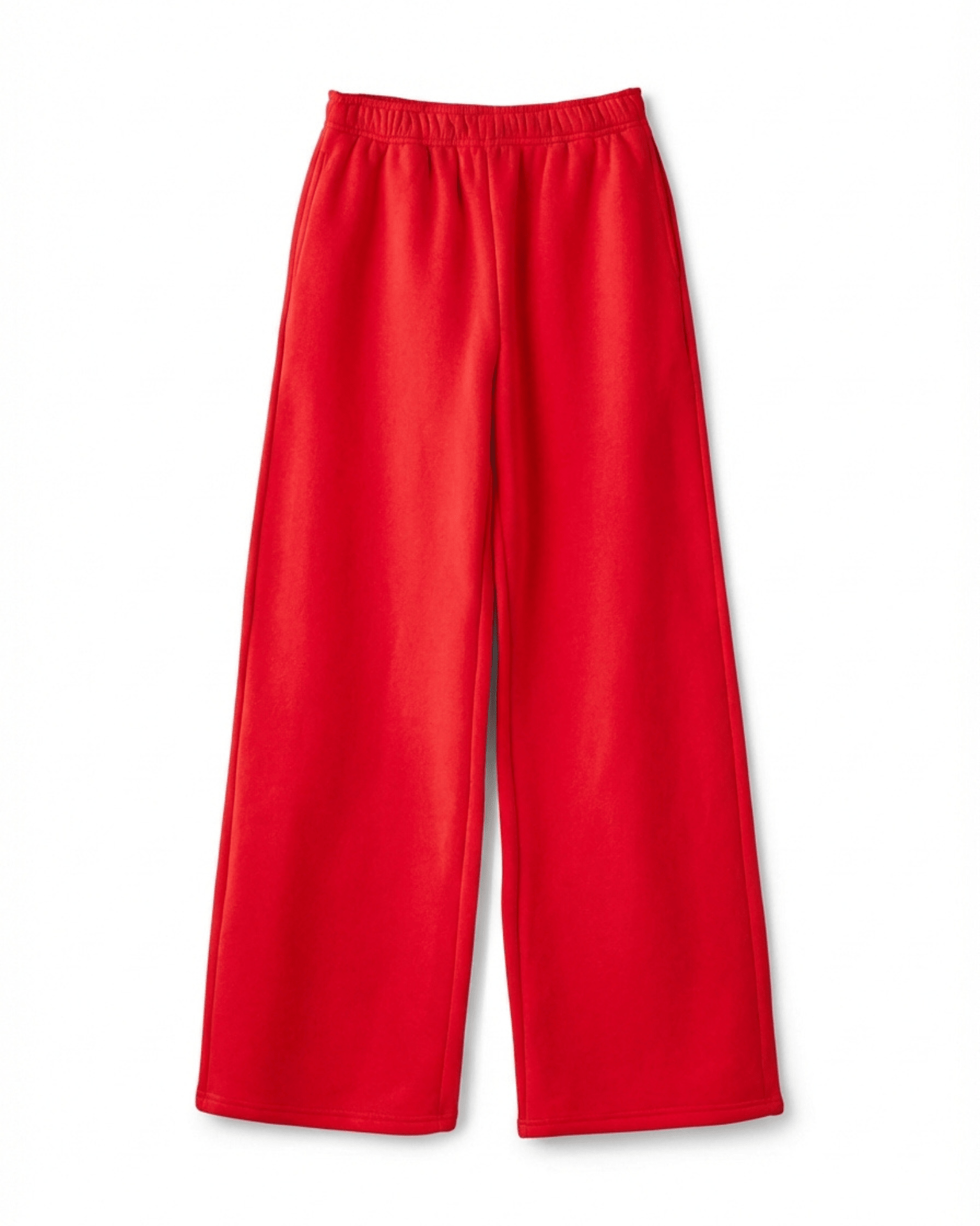 Røde baggy sweatpants i blød bomuld med elastisk talje og løs pasform