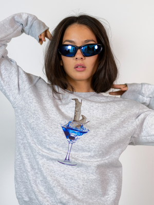 GLAM DRINK SWEATSHIRT - GRÅ