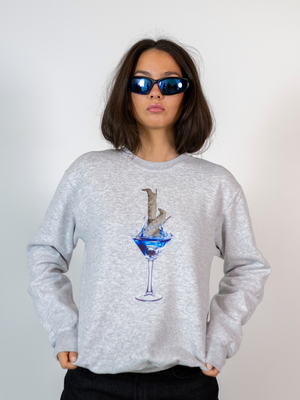 GLAM DRINK SWEATSHIRT - GRÅ