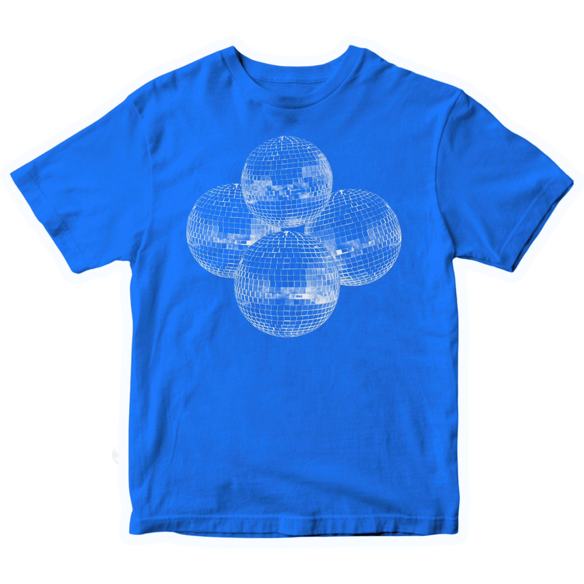 DISKOKUGEL (weiß), BABY-T-SHIRT - BLAU
