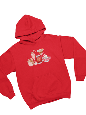 FESTIVE DRINKS HOODIE - RØD