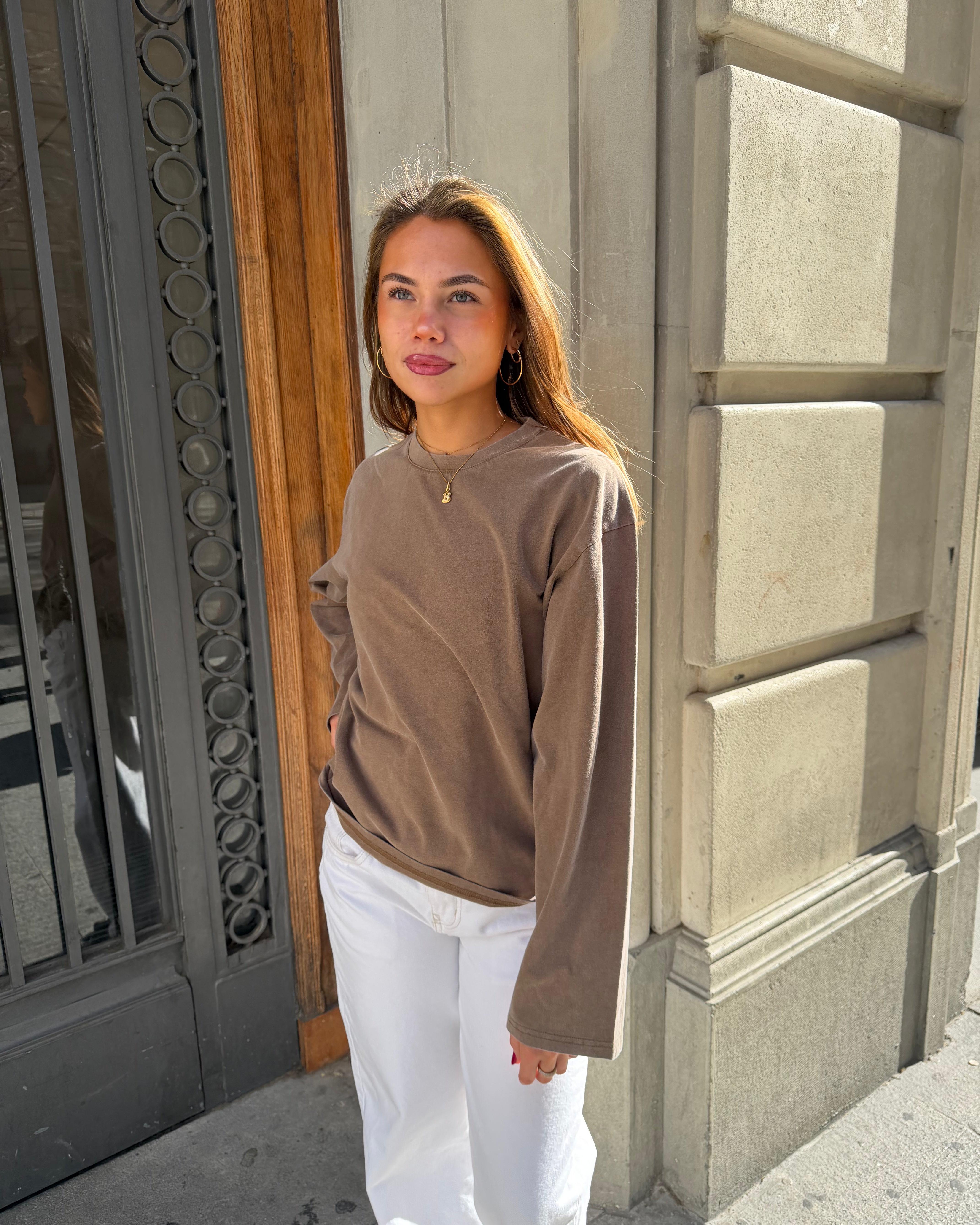MYNTE WASHED TEE - BROWN - Dinvintageshop