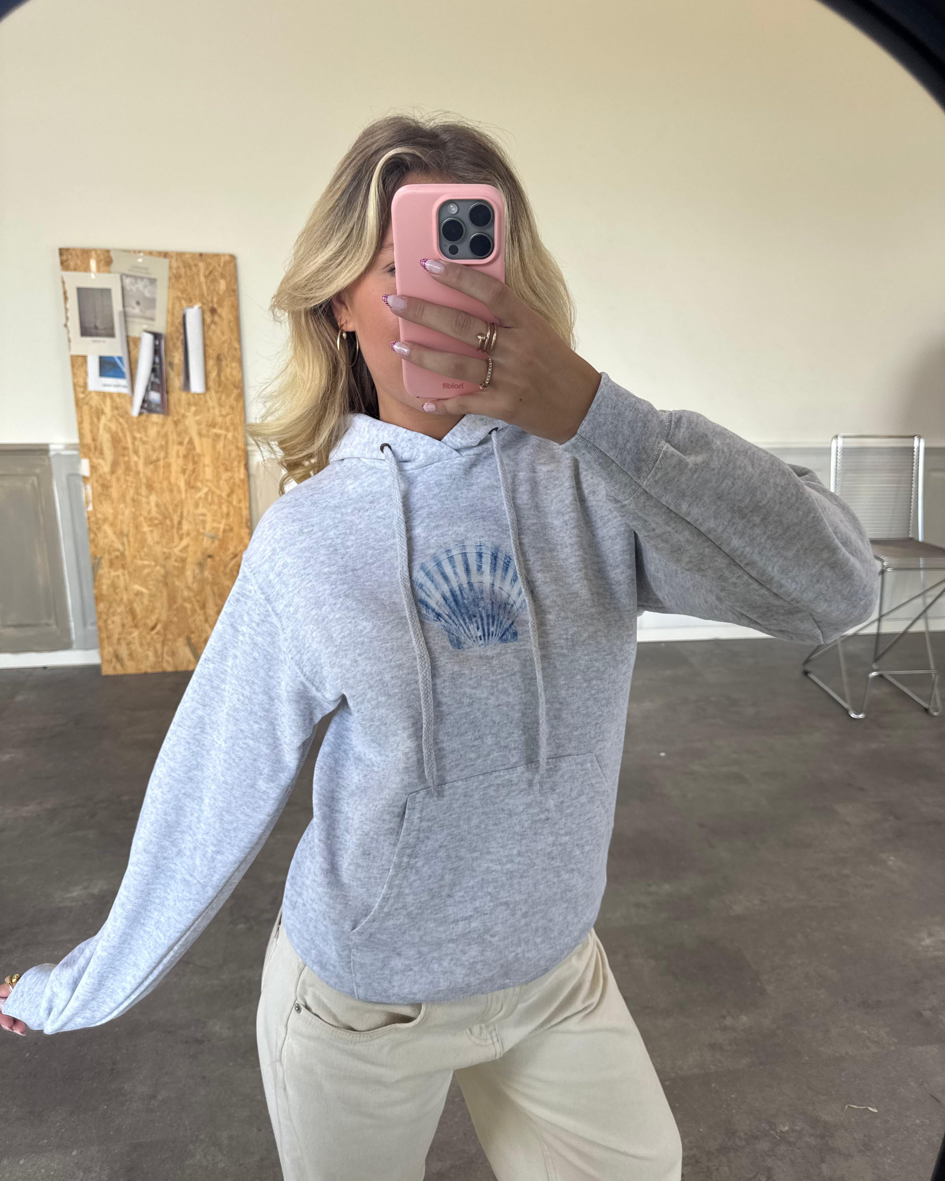 SHELLY (blauer) Hoodie - Grau