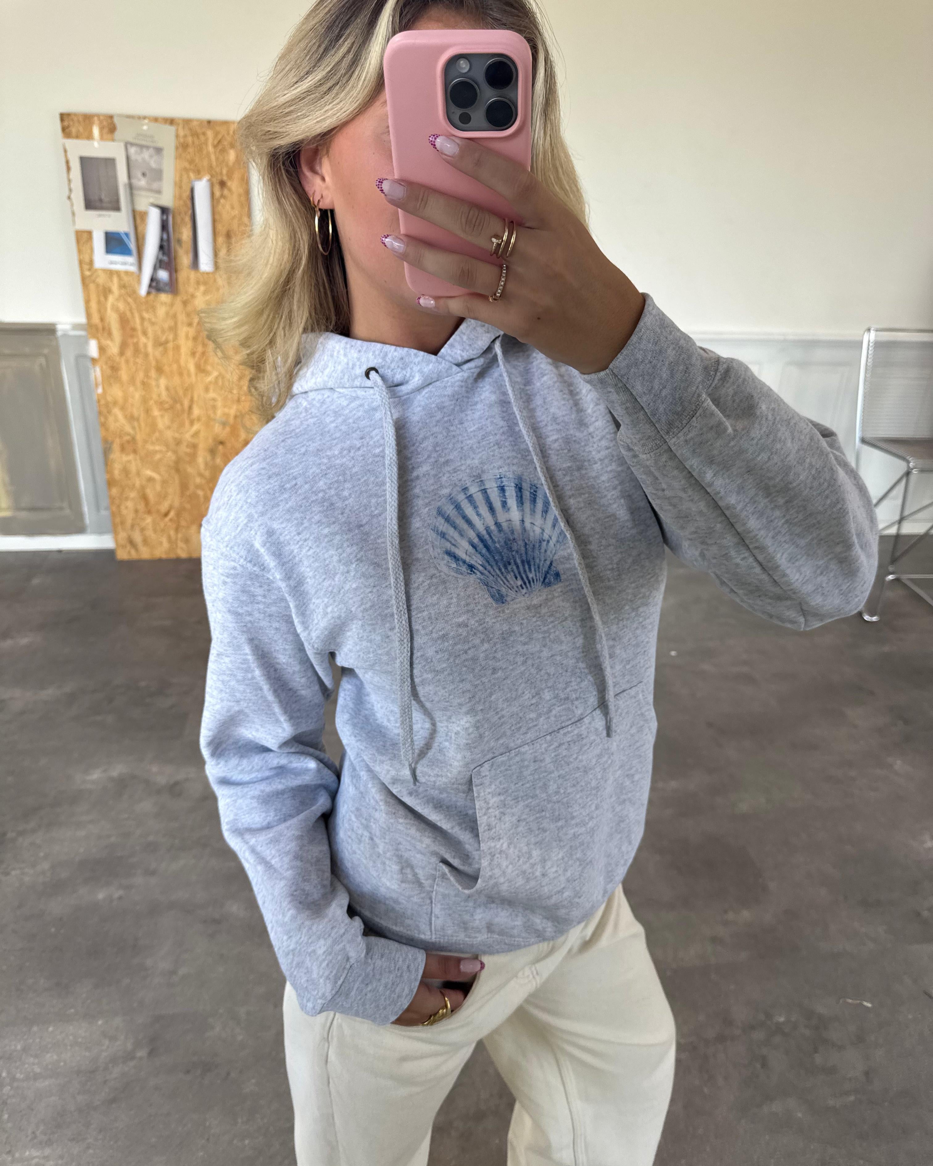 SHELLY (blauer) Hoodie - Grau