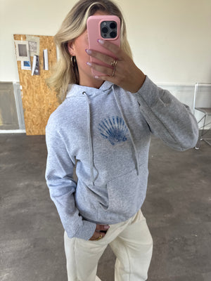 SHELLY (blå) HOODIE - GRÅ