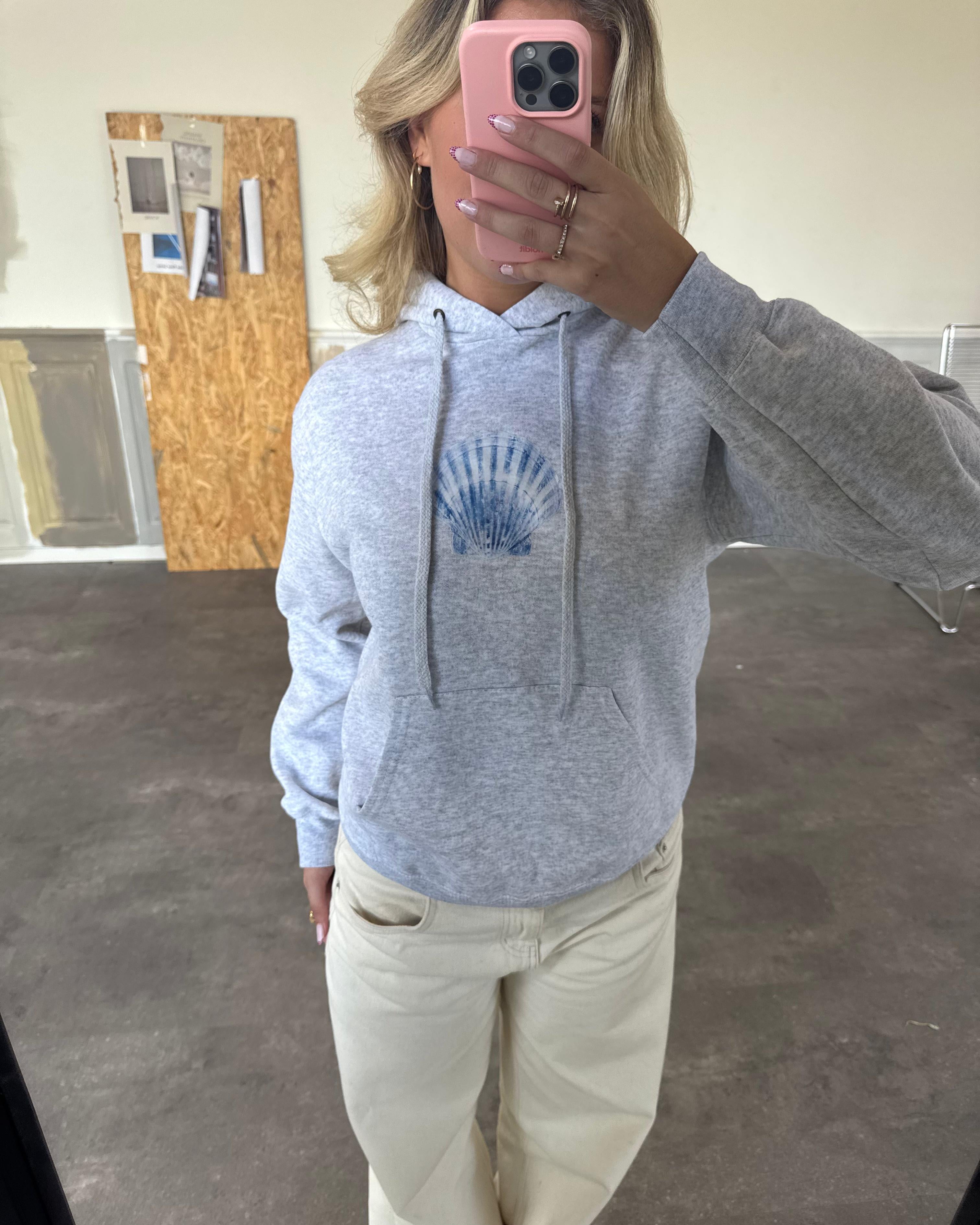 SHELLY (blauer) Hoodie - Grau