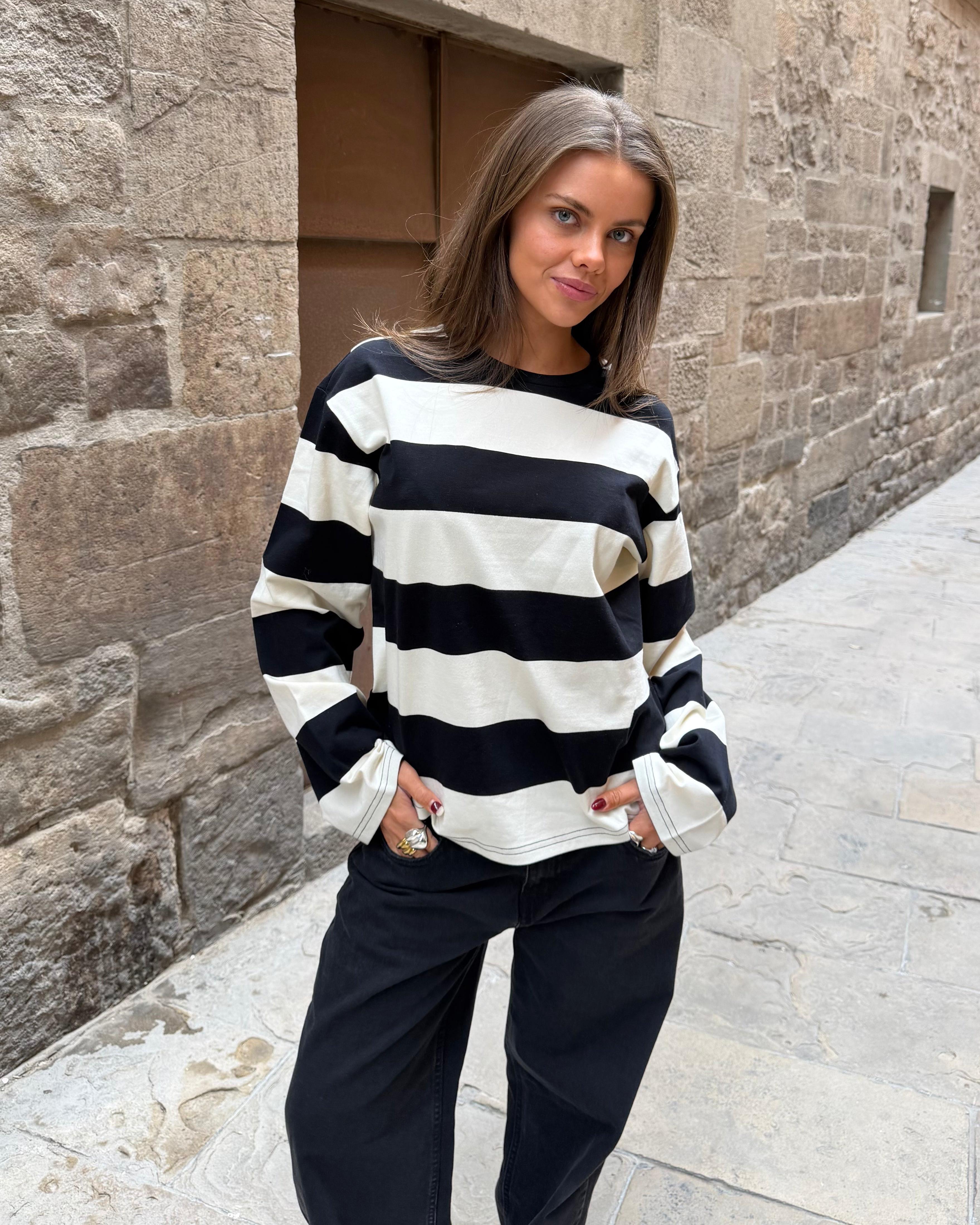 MYNTE WIDE STRIPE - BLACK/OFFWHITE