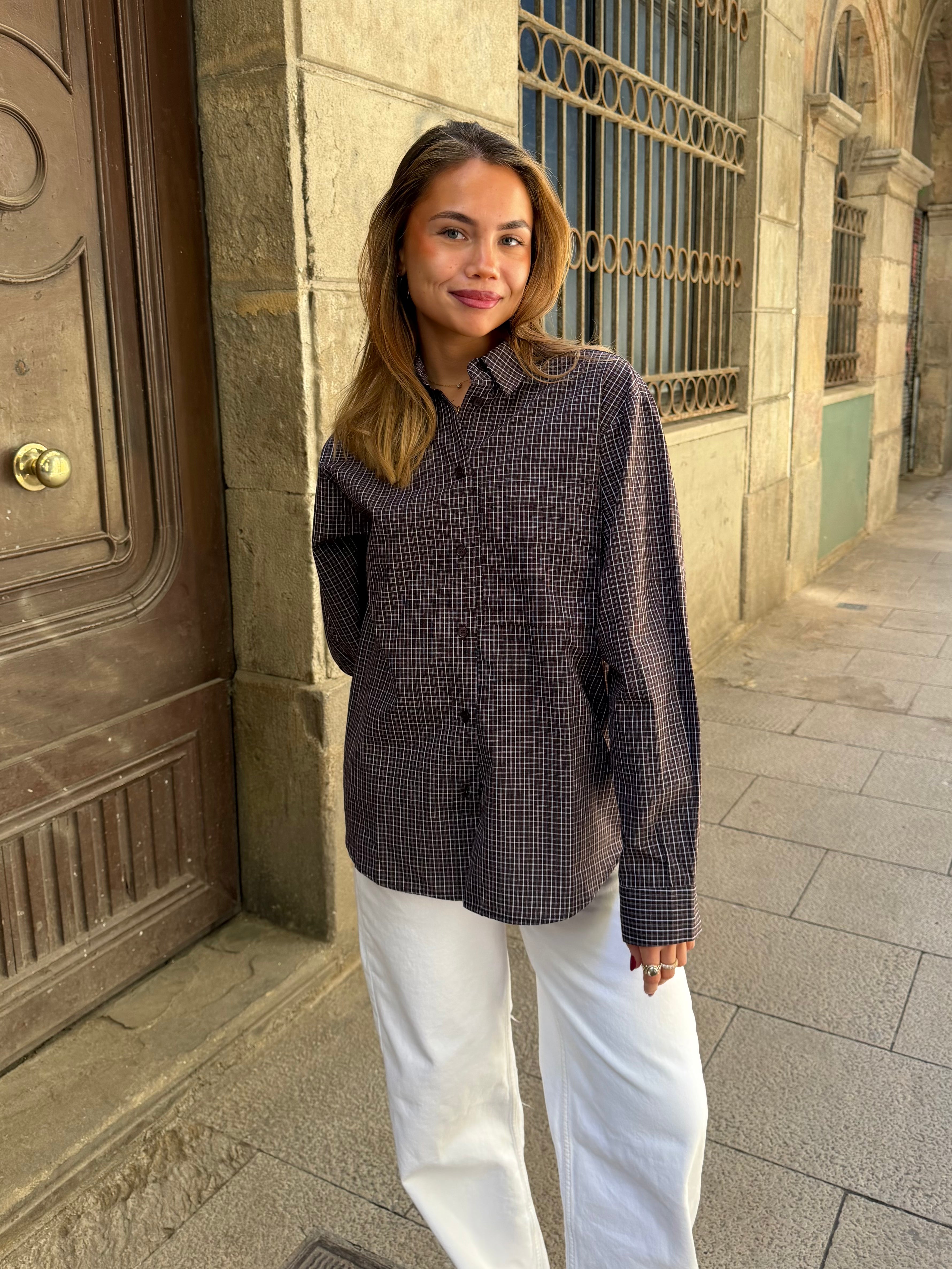 NEO BOXFIT SHIRT - DK BROWN CHECK