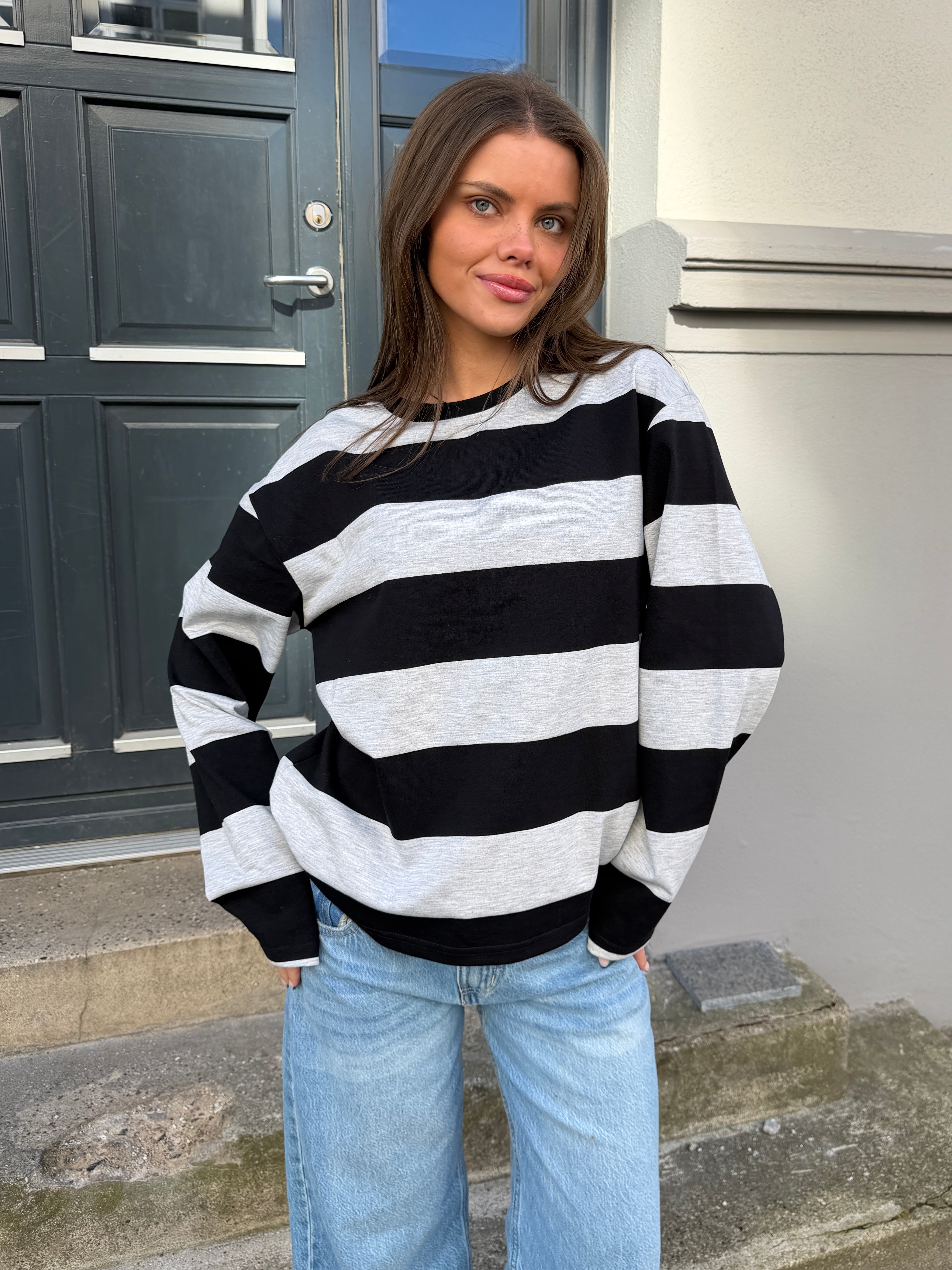 MYNTE WIDE STRIPE - GREY/BLACK