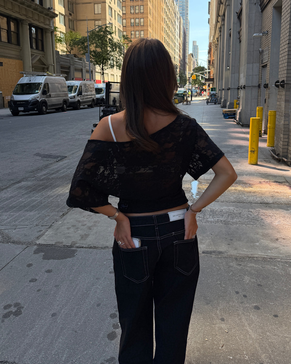 MATHILDE LACE TOP - BLACK - Dinvintageshop