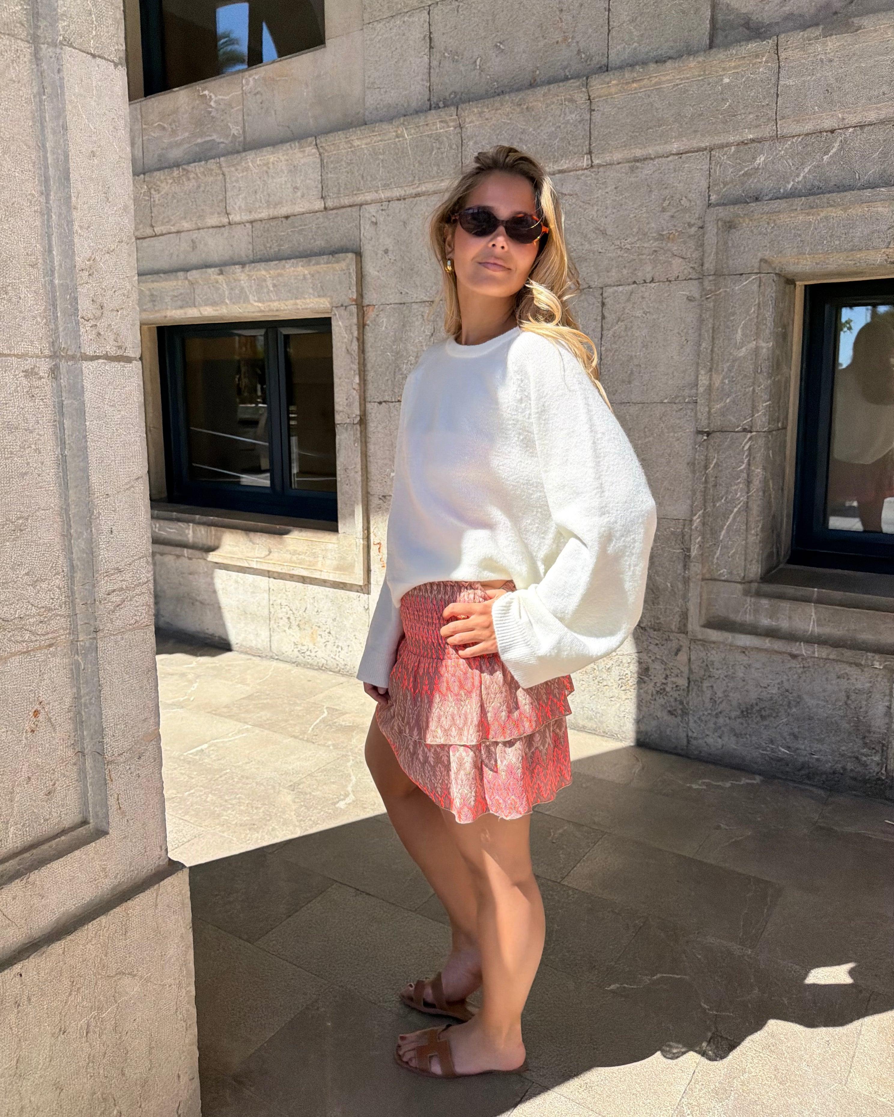 VIGGA RUFFLE TOP/SKIRT - CORAL MIX