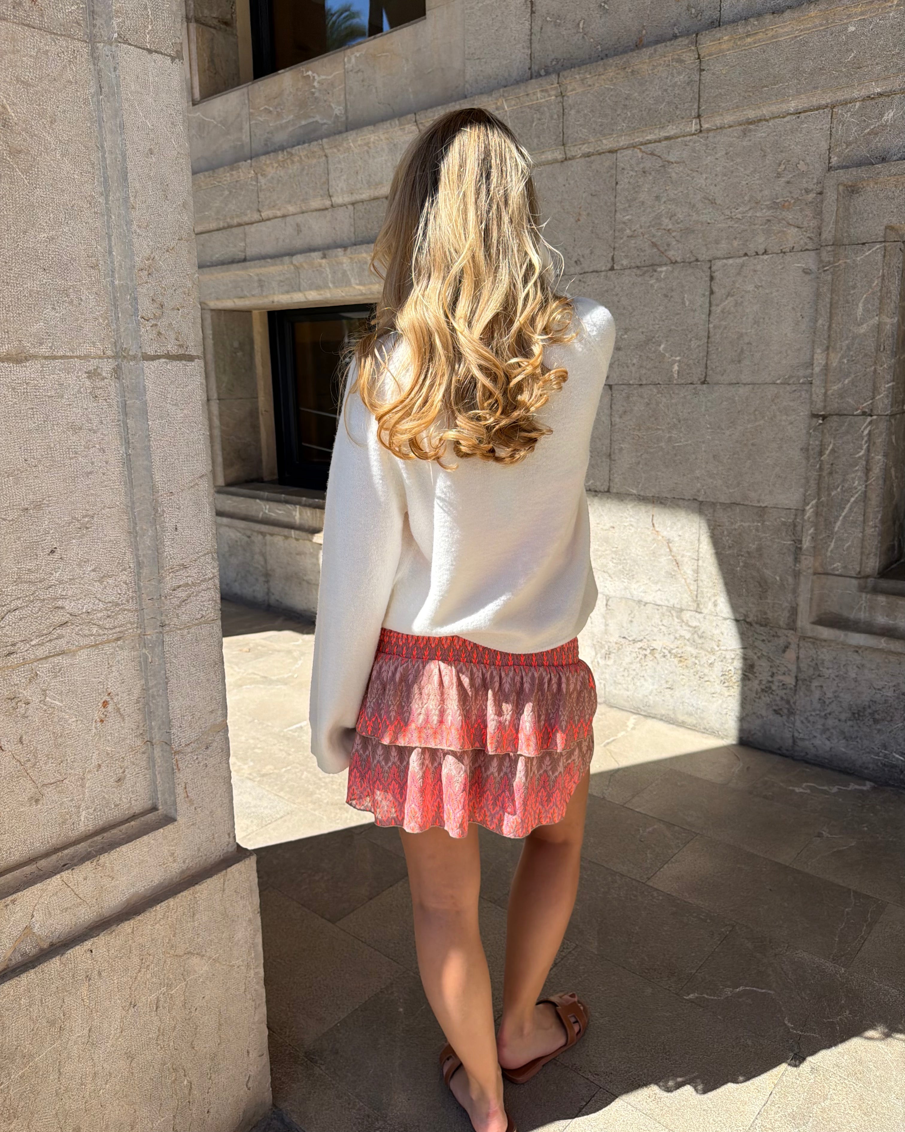 VIGGA RUFFLE TOP/SKIRT - CORAL MIX